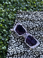 DiNi Black and White Animal Print Tailored Shorts — detail