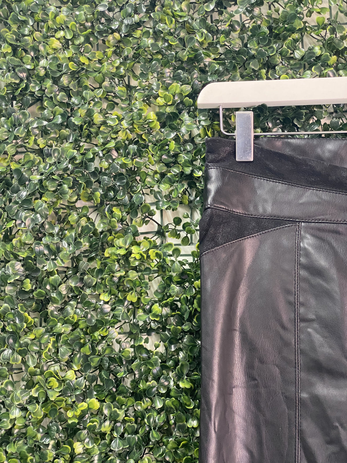Zara Black Faux-Leather Zip-Ankle Pants — detail