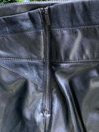 Zara Black Faux-Leather Zip-Ankle Pants — detail