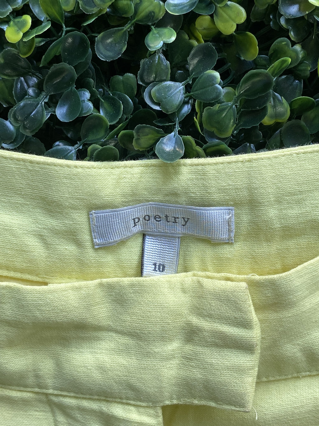 Poetry Lemon Yellow Tailored Linen-Blend Shorts — brand