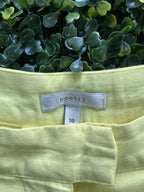 Poetry Lemon Yellow Tailored Linen-Blend Shorts — brand