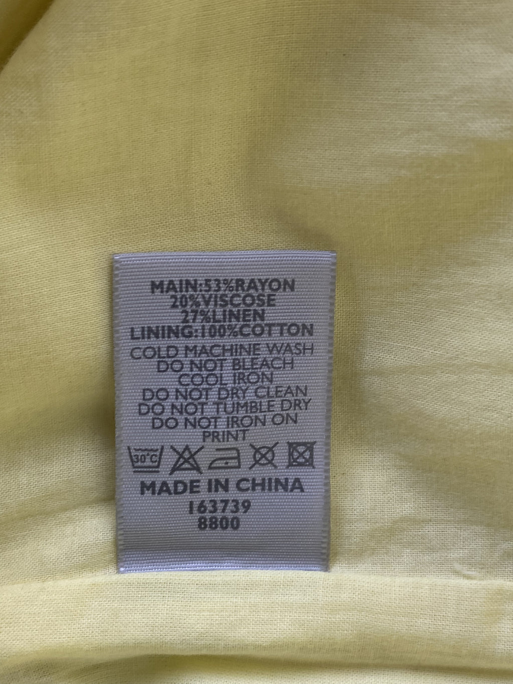 Poetry Lemon Yellow Tailored Linen-Blend Shorts — care