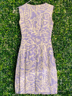 Jo Borkett Lavender Paisley Linen Sheath Dress — back