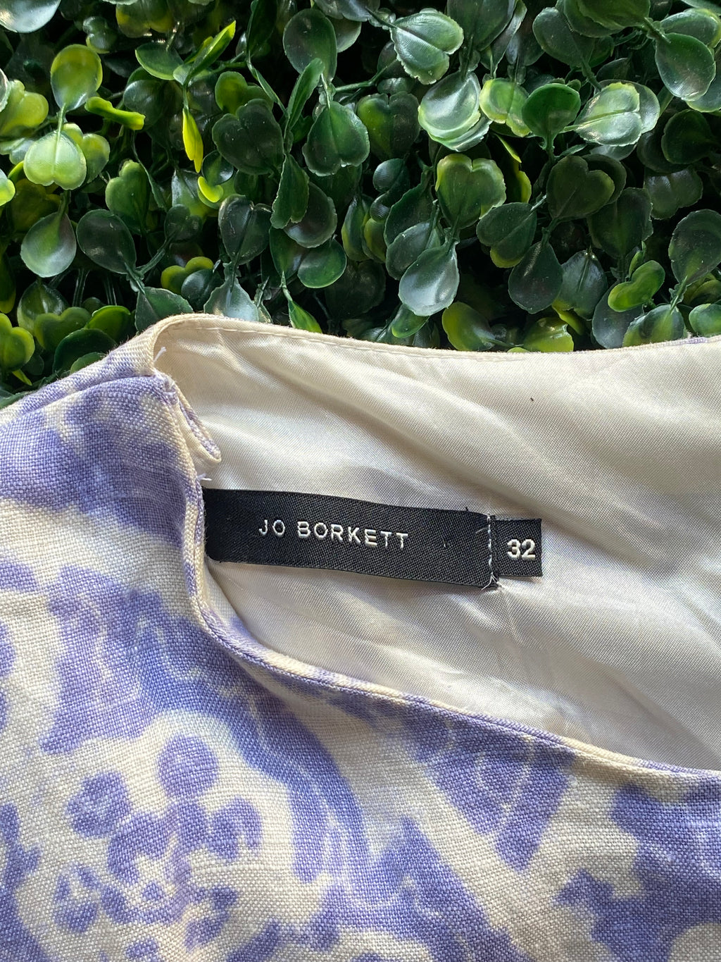 Jo Borkett Lavender Paisley Linen Sheath Dress — brand