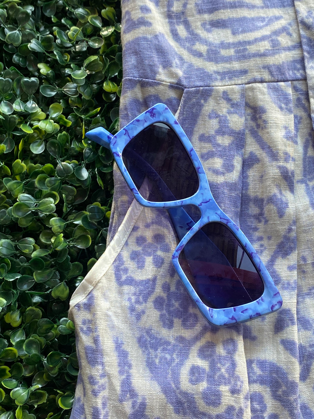 Jo Borkett Lavender Paisley Linen Sheath Dress — detail