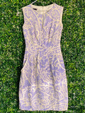 Jo Borkett Lavender Paisley Linen Sheath Dress — front