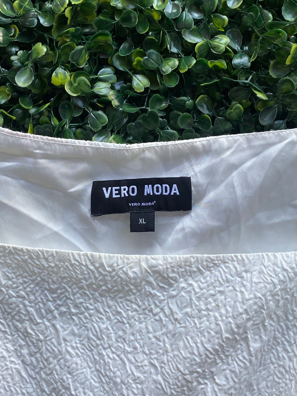 Vero Moda Ivory Textured Puff-Sleeve Mini Dress — brand