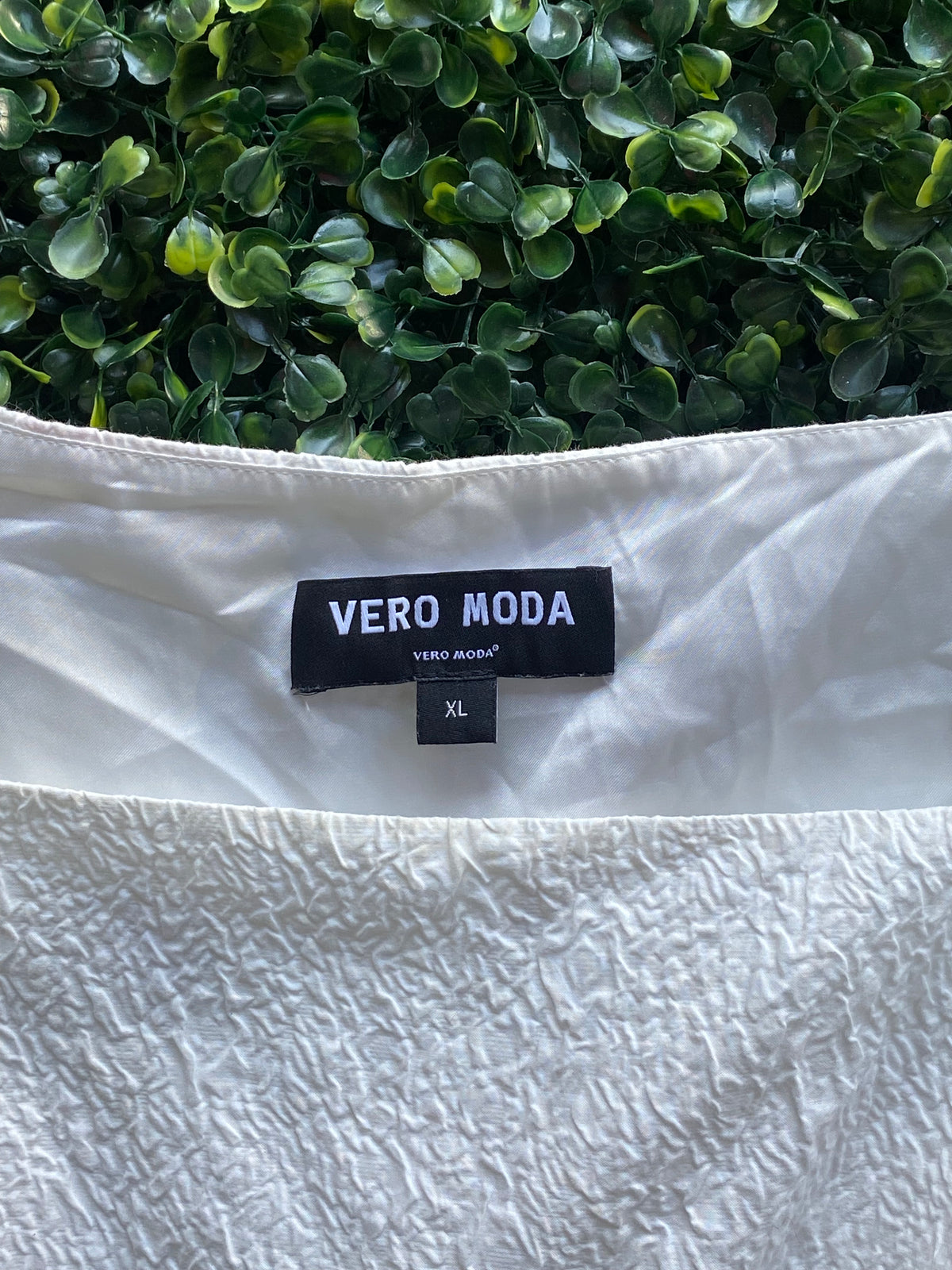 Vero Moda Ivory Textured Puff-Sleeve Mini Dress — brand