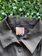 Shelley Black Covered-Button Vintage Blouse — brand