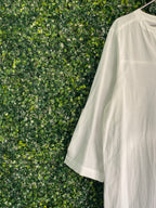 Fresh Naturals White Cotton Longline Tunic Dress — detail