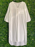 Fresh Naturals White Cotton Longline Tunic Dress — front