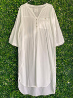 Fresh Naturals White Cotton Longline Tunic Dress — front
