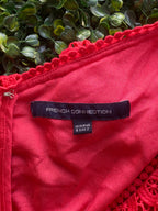 French Connection Red Lace Ruffle Mini Dress — brand