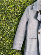 Balila Gedia Powder Blue Longline Button Coat — detail