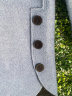 Balila Gedia Powder Blue Longline Button Coat — detail