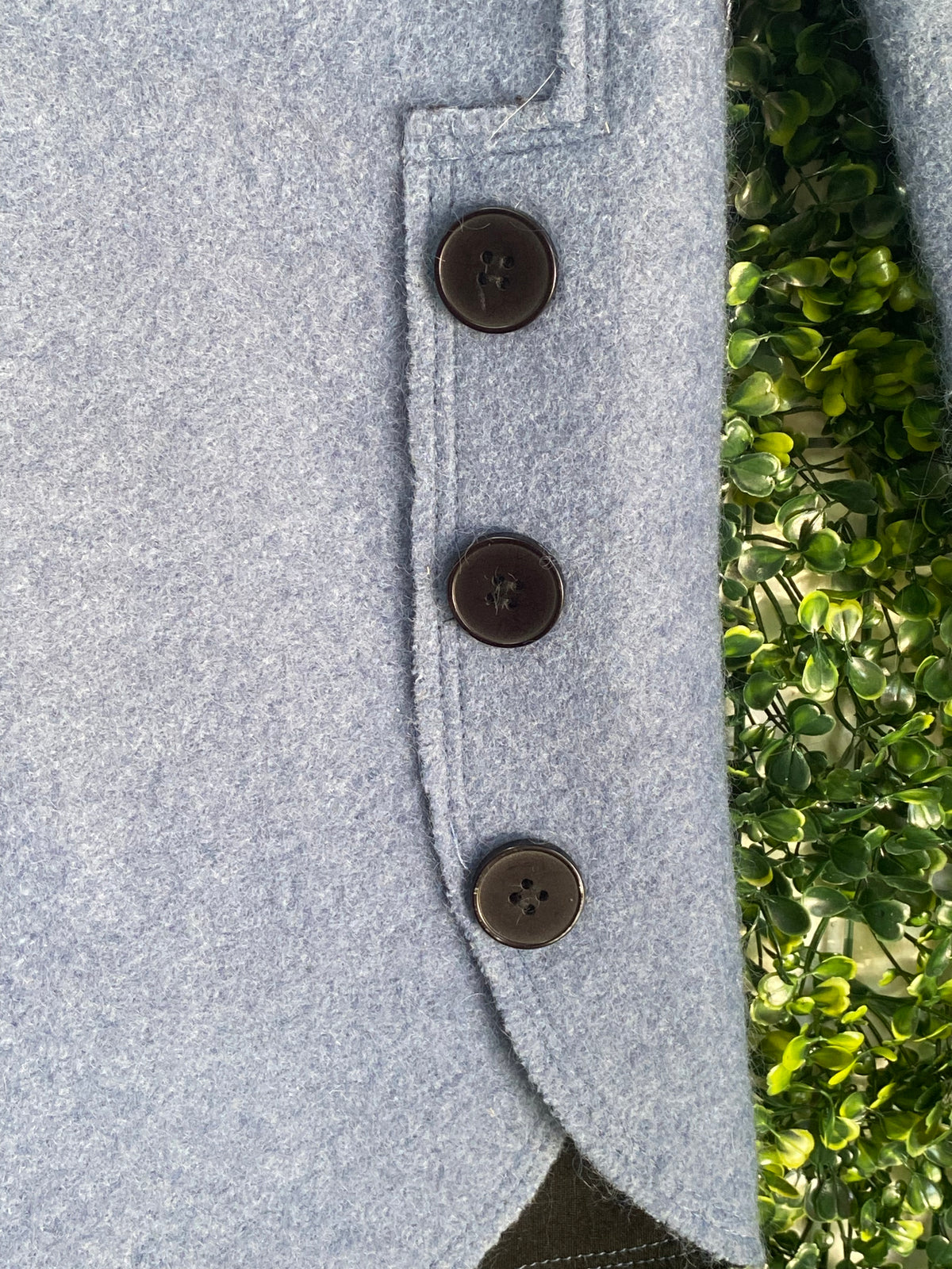 Balila Gedia Powder Blue Longline Button Coat — detail