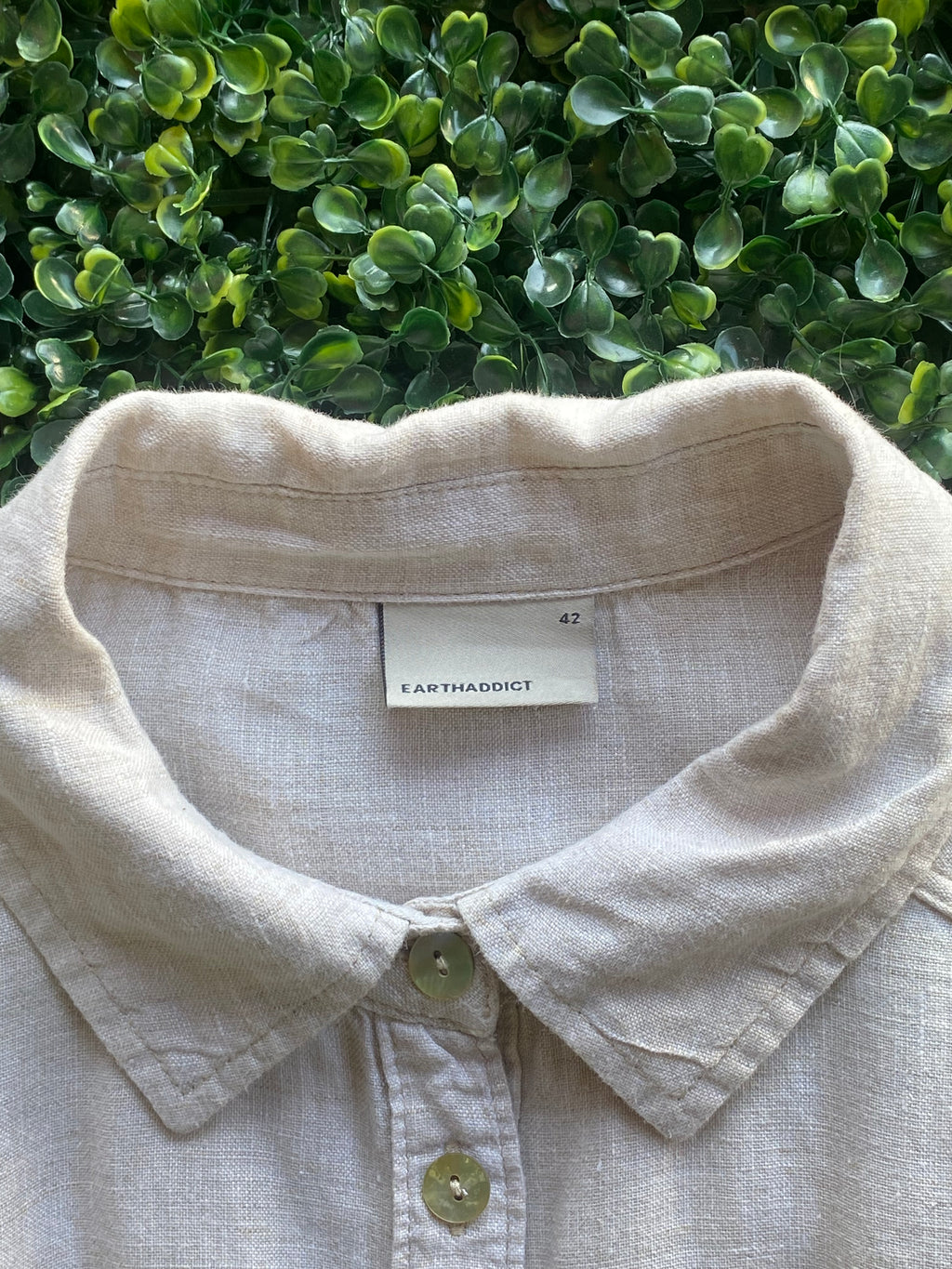 Earthaddict Natural Linen Oversized Shirt Dress — brand