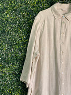 Earthaddict Natural Linen Oversized Shirt Dress — detail