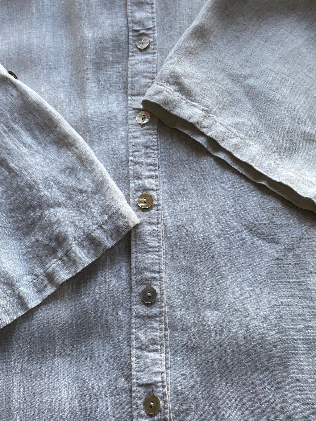 Earthaddict Natural Linen Oversized Shirt Dress — detail