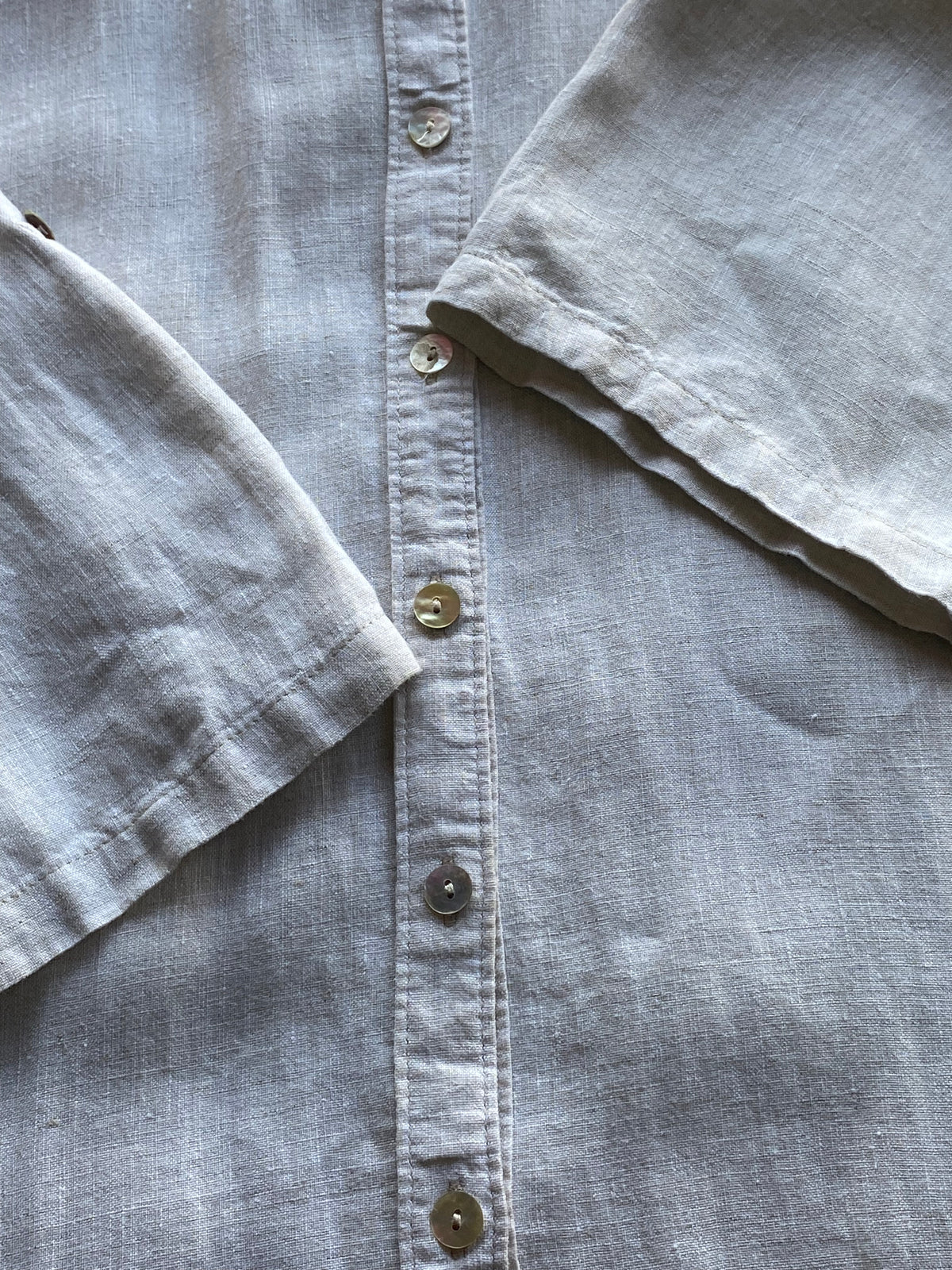Earthaddict Natural Linen Oversized Shirt Dress — detail