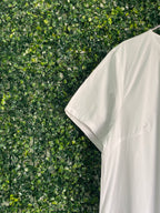 New Feeling White Tiered Cotton Blend Mini Dress — detail