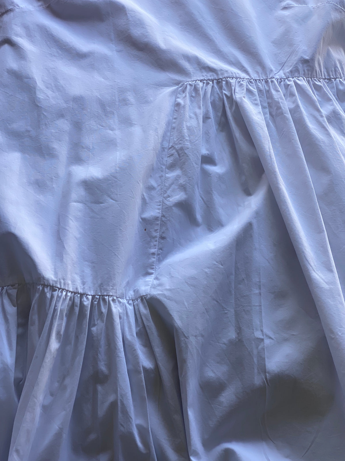New Feeling White Tiered Cotton Blend Mini Dress — detail