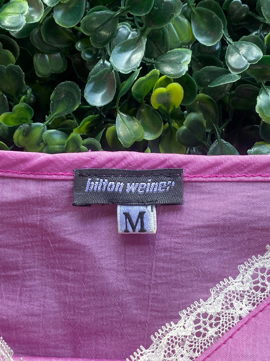 Hilton Weiner Pink Lace Trim Slip Dress — brand