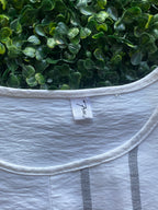 White Grey Stripe Belted T-Shirt Dress — brand