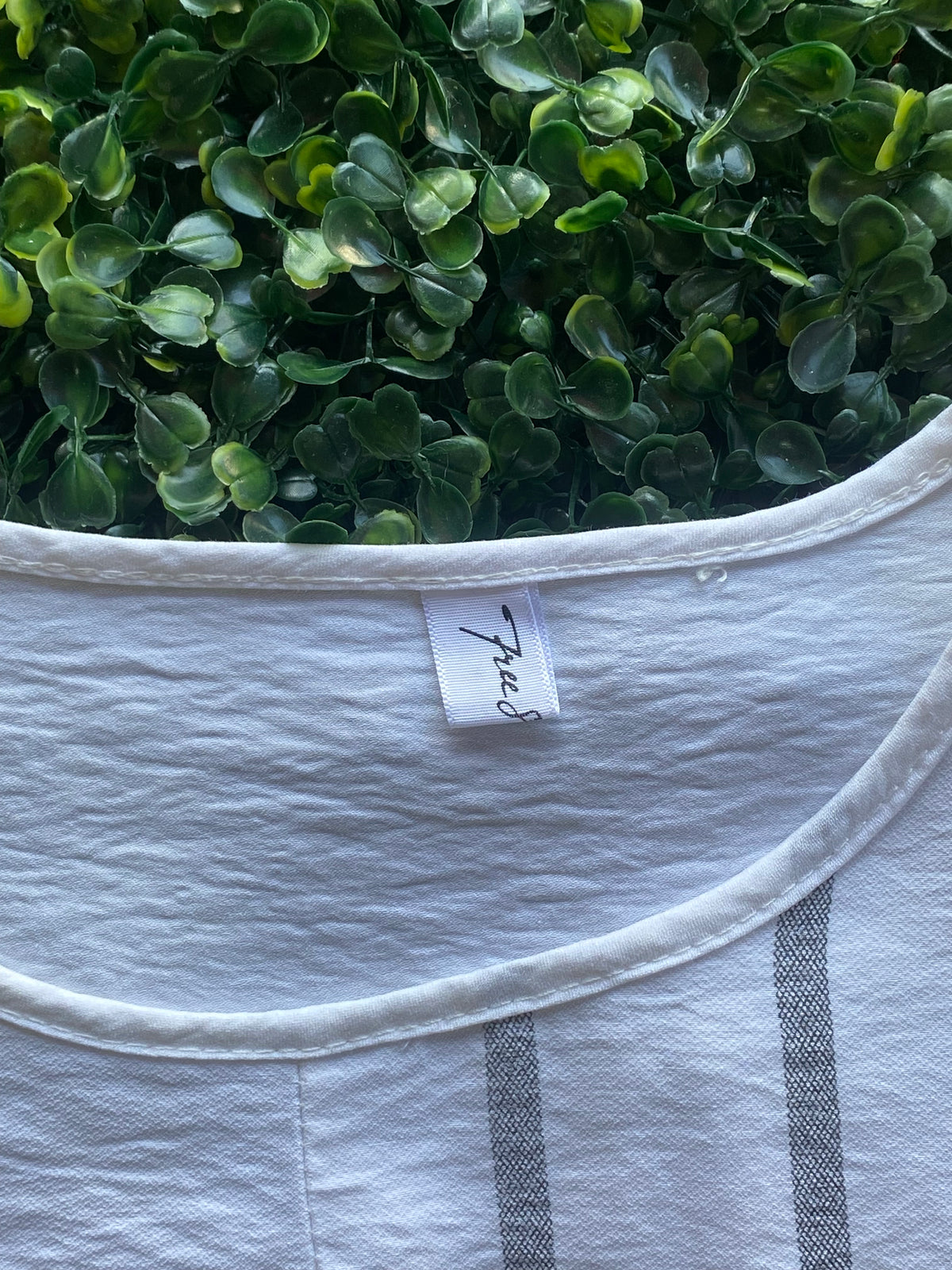 White Grey Stripe Belted T-Shirt Dress — brand