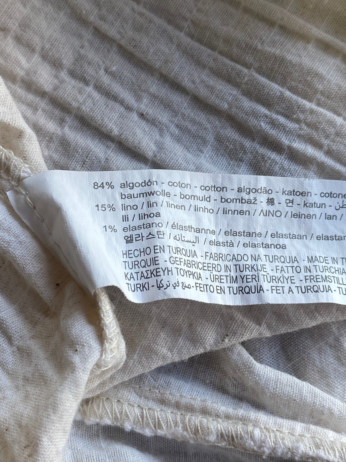 Zara Cream Cotton-Linen Crochet Trim Smock Dress — care