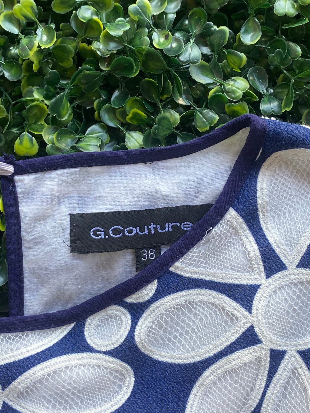 G.Couture Navy Floral Embroidered Shift Dress — brand