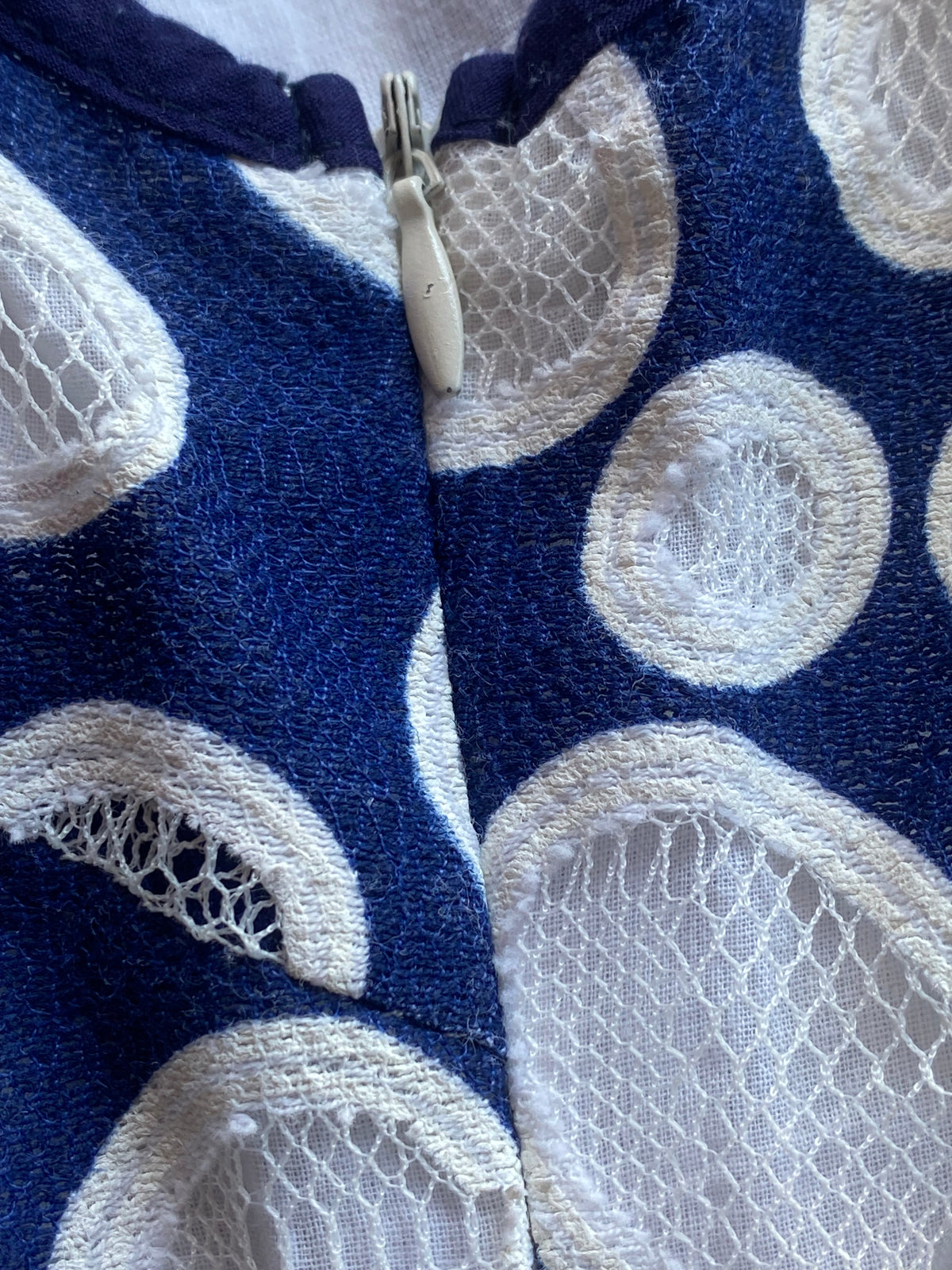 G.Couture Navy Floral Embroidered Shift Dress — detail