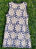 G.Couture Navy Floral Embroidered Shift Dress — front