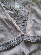 Atmosphere Charcoal Crochet-Trim Flutter Sleeve Dress — detail
