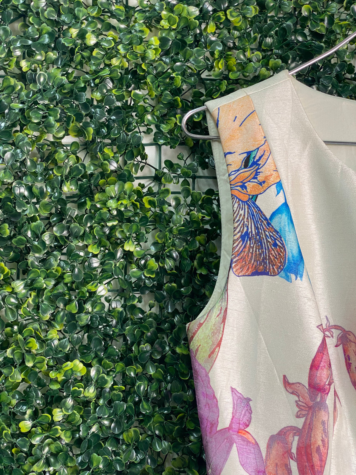 Keepsake Ivory Floral Print Structured Dress — detail