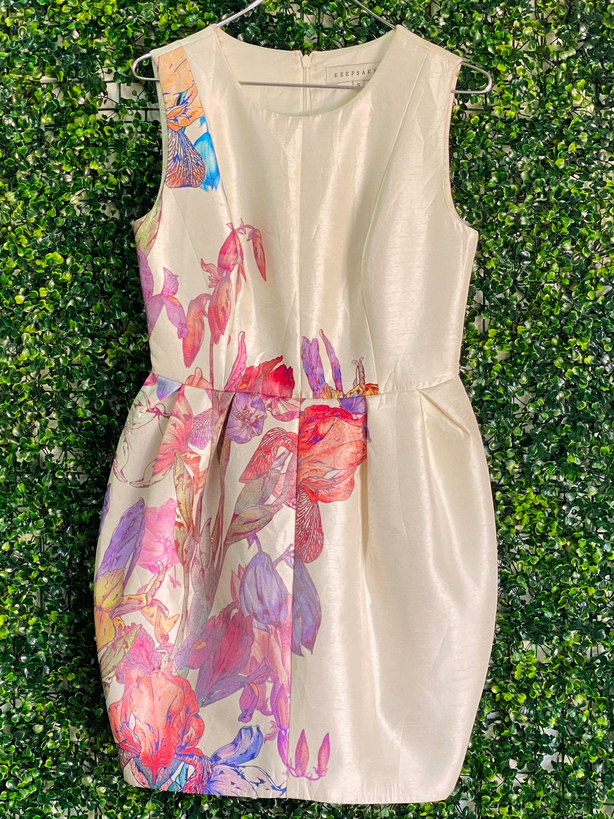 Keepsake Ivory Floral Print Structured Dress — front