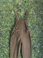 Olive Brown Corduroy Utility Dungarees — detail