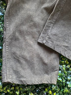 Olive Brown Corduroy Utility Dungarees — detail