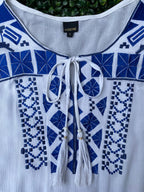 White Embroidered Boho Tunic Dress