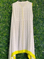 Avaasa Ivory Geometric Handkerchief Hem Dress — back