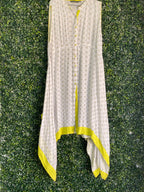 Avaasa Ivory Geometric Handkerchief Hem Dress — detail