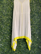 Avaasa Ivory Geometric Handkerchief Hem Dress — detail