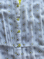 Avaasa Ivory Geometric Handkerchief Hem Dress — detail