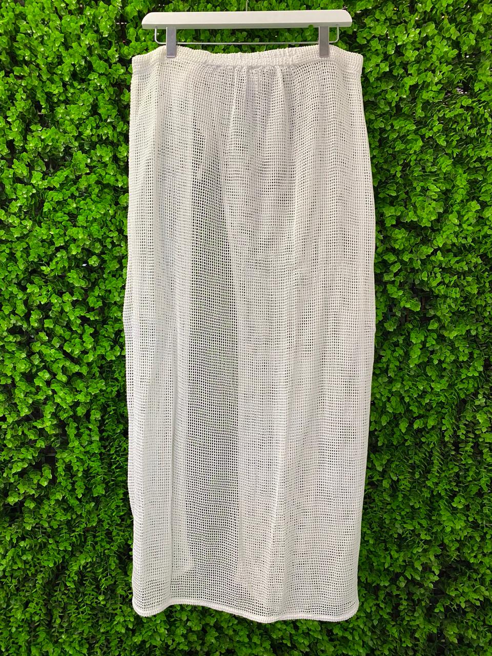 White Mesh Wrap Skirt