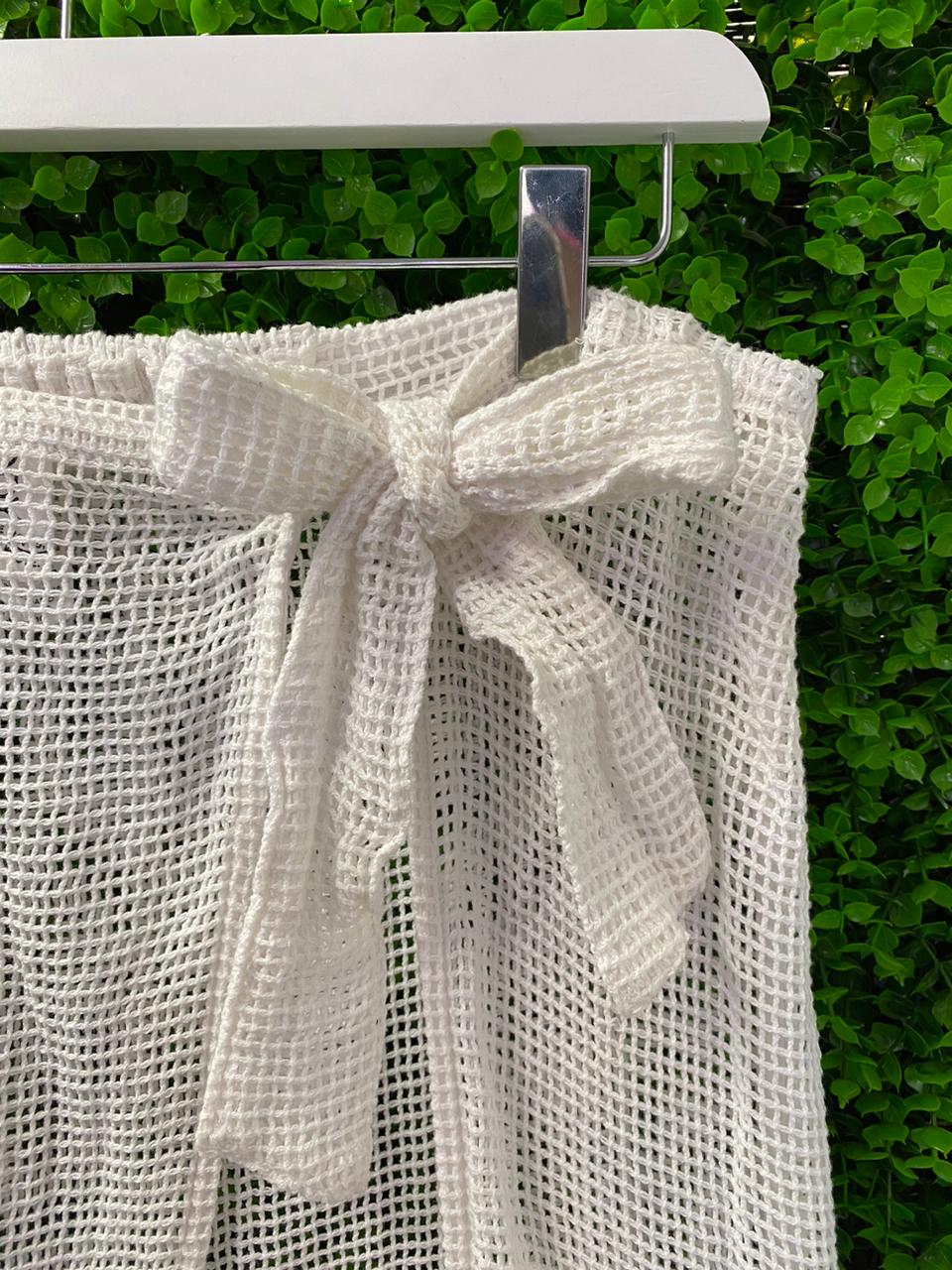 White Mesh Wrap Skirt