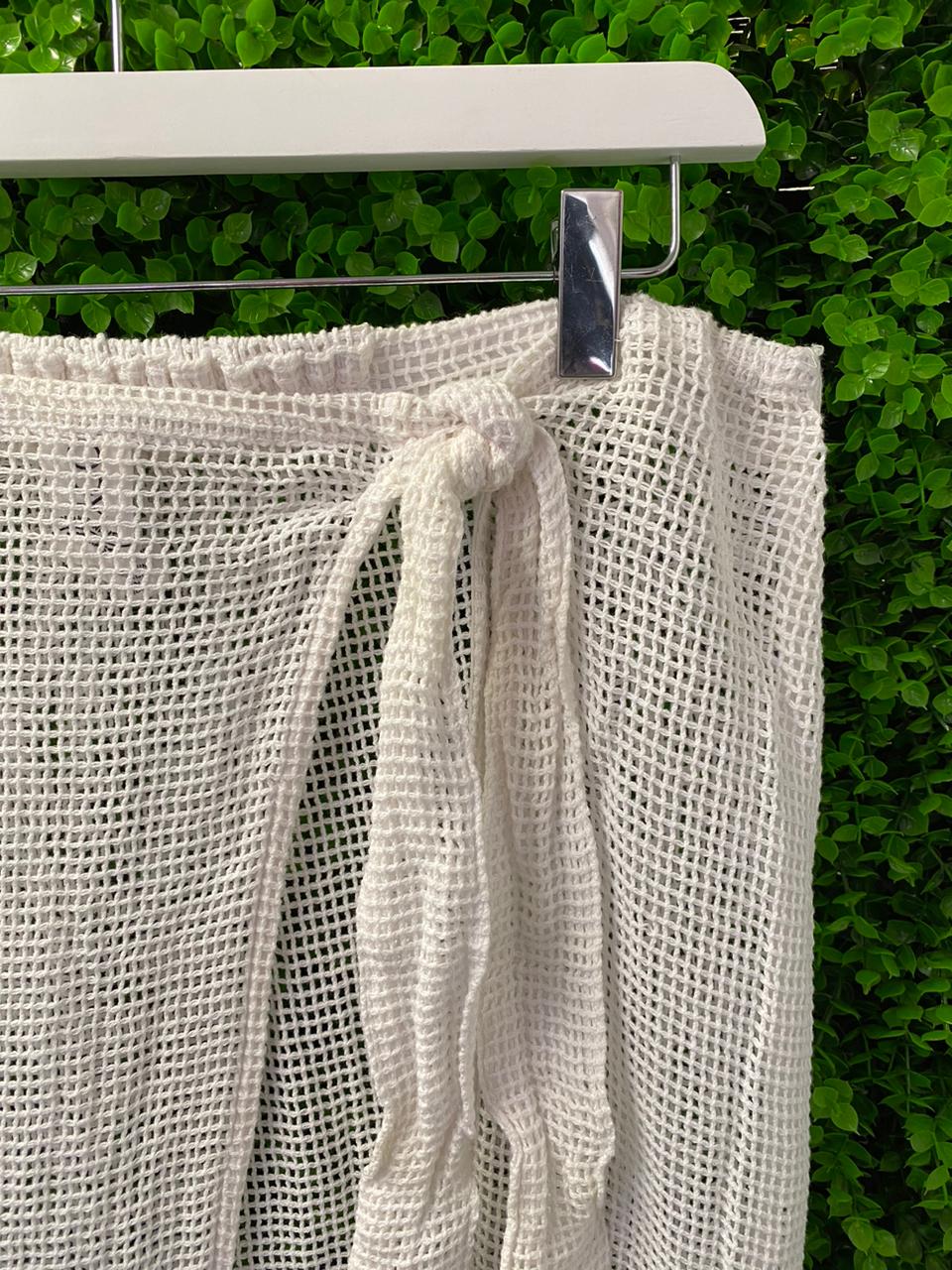 White Mesh Wrap Skirt