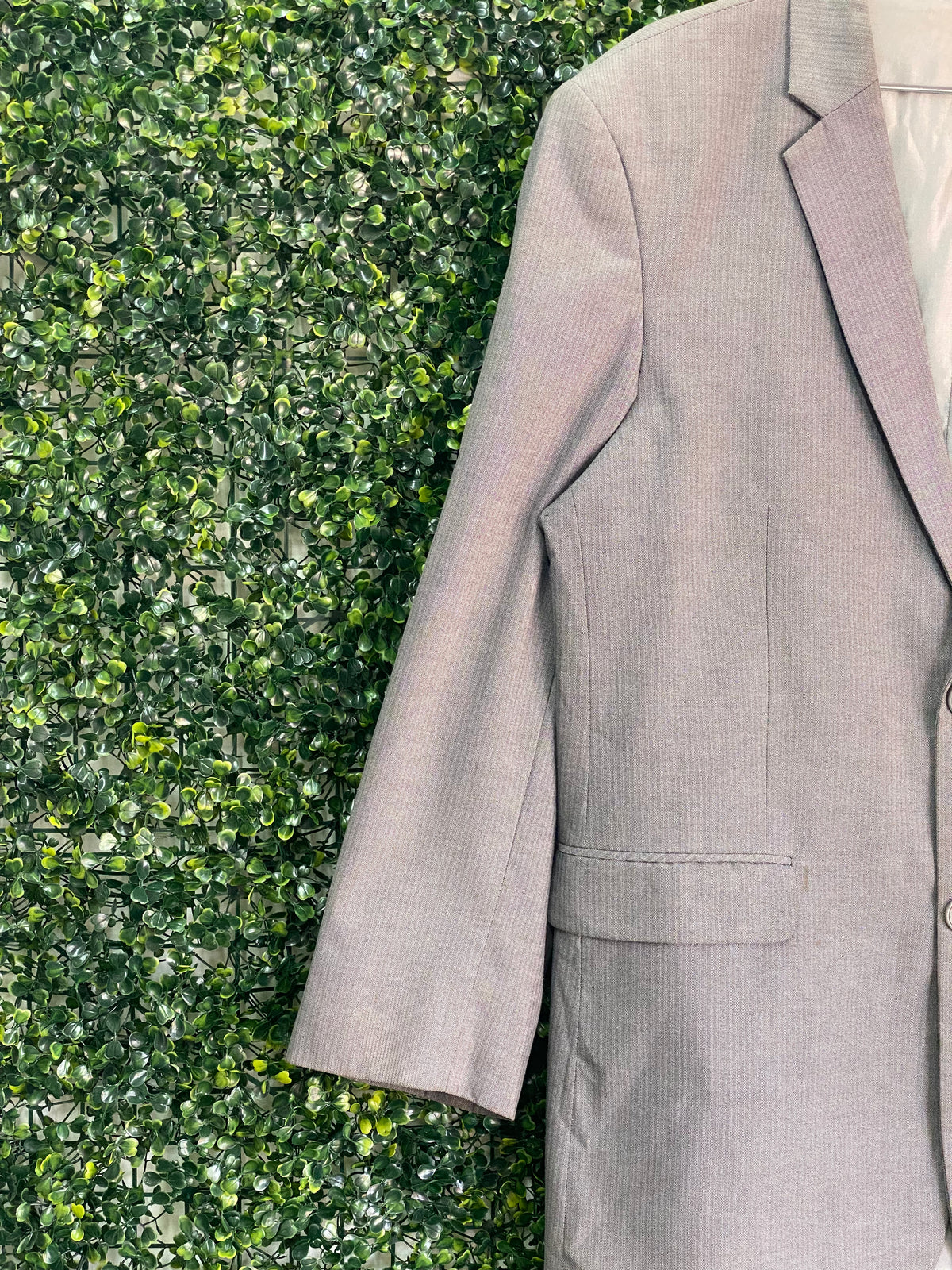 Connor Taupe Micro-Check Tailored Blazer — detail