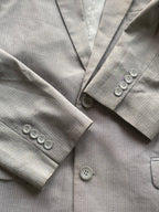 Connor Taupe Micro-Check Tailored Blazer — detail