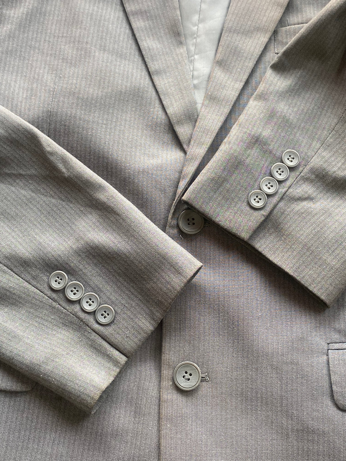 Connor Taupe Micro-Check Tailored Blazer — detail