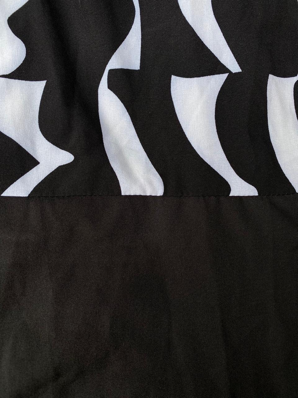 Monochrome Wrap-Style Midi Dress